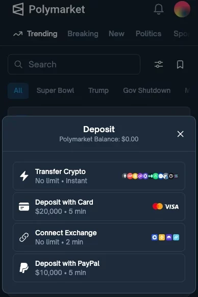 Step 2 : 資金(USDC)の準備と入金