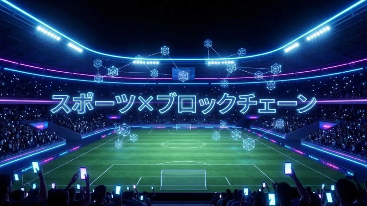 SportFiとファントークンの概念を表すデジタルスタジアムのイメージ